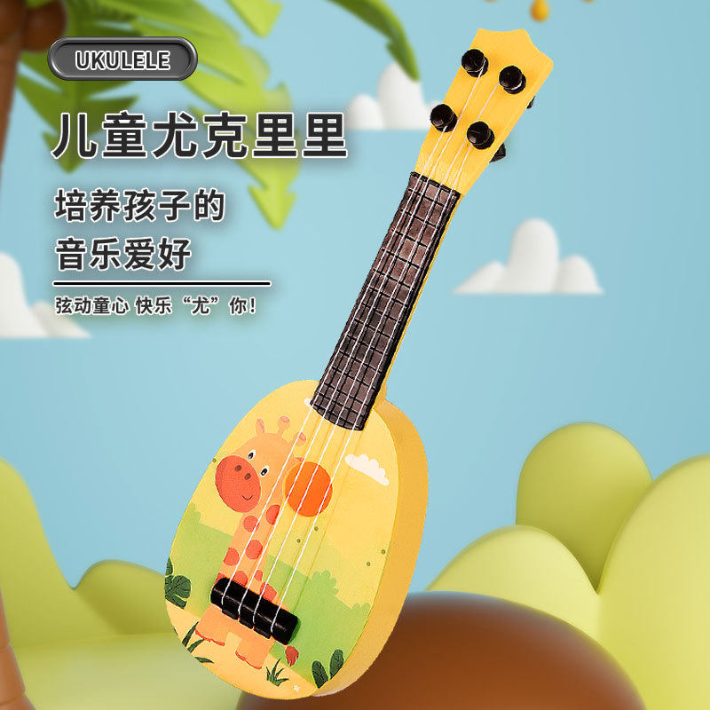 跨境儿童卡通尤克里里吉他可弹奏乐器玩具初学者音乐吉他礼品批发