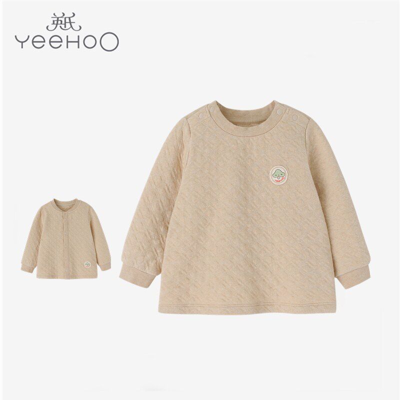 잉의 봄 가을 새로운 유기농 면화 열 속옷 남성 및 여성 탑 티셔츠 가디건 10094153 10094154