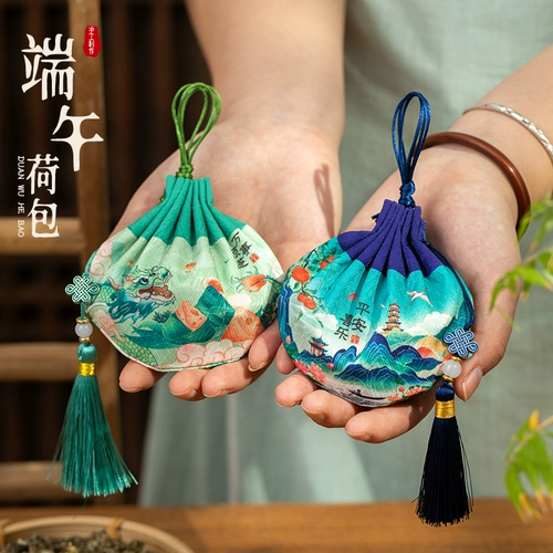 Фестиваль лодок -драконов Лотос сладкий сладкий весна древний ветровой сумки ручной работы ручной работы в ручной работы ведьма