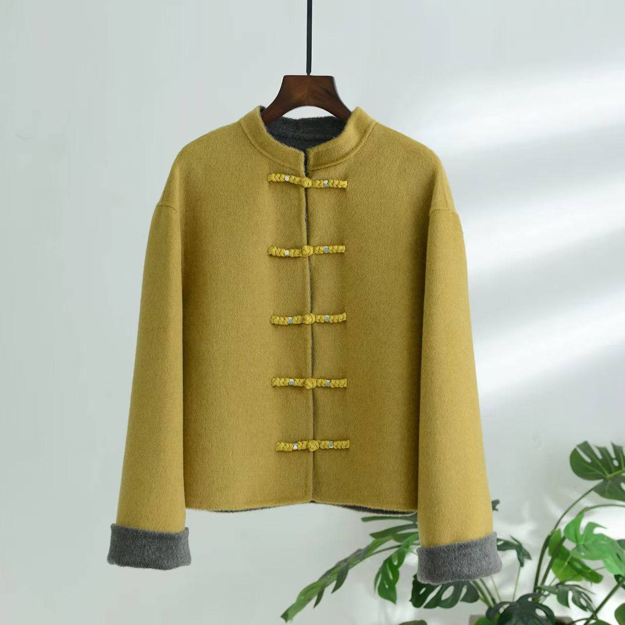 双面羊毛大衣女短款2026春季新款新中式盘扣羊毛呢减龄妈妈外套,女装/女士精品,毛呢外套,淘宝优惠券,粉丝福利购,淘宝优惠卷
