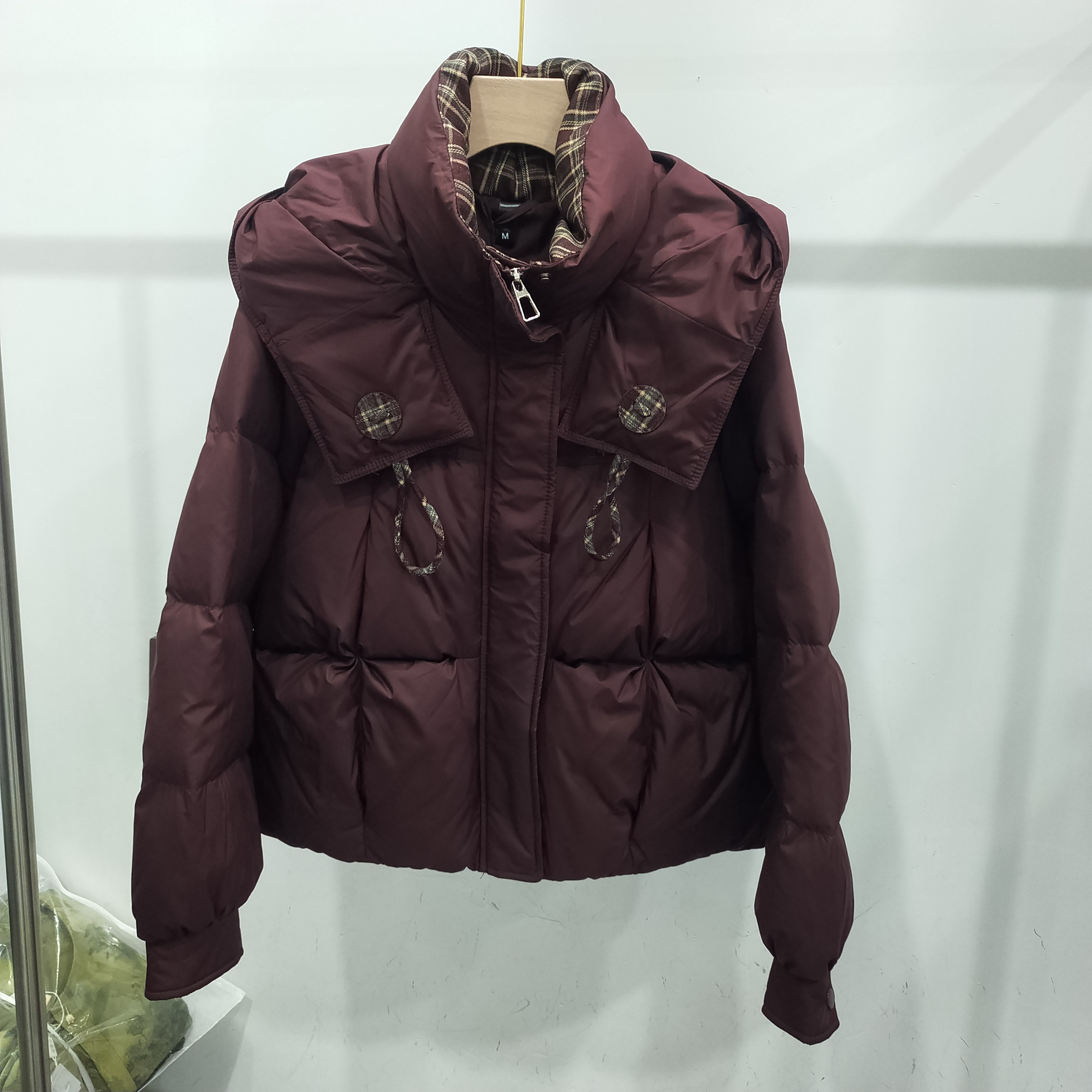 连帽拼色休闲洋气羽绒服小款外套