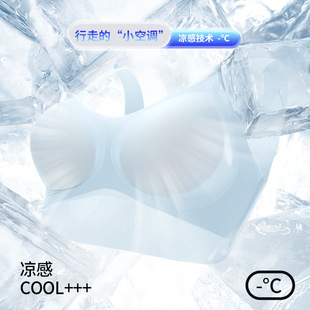 超薄凉感冰丝美背内衣夏季 女士大胸显小胸聚拢无痕舒适文胸罩 薄款