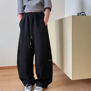 BORA波拉2026春装新款儿童全棉直筒裤男童休闲中大童宽松男孩长裤