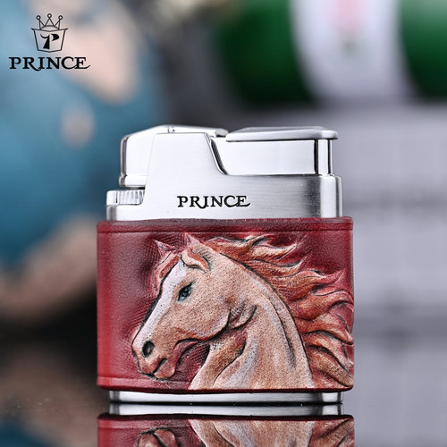 王子PRINCE真皮骏马打火机礼品男