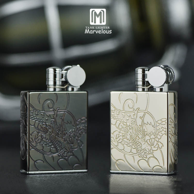 进口打火机Marvelous雕刻龙个性