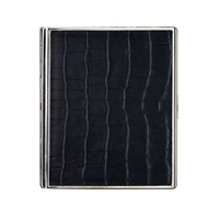 Черный серебряный край кожа