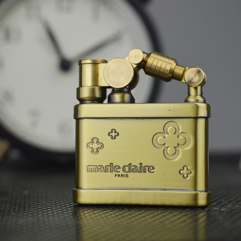 日本原装进口嘉人新式煤油打火机纯铜复古杠杆按压式商务礼品火机