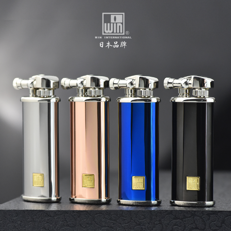 日本品牌WIN威恩个性新颖煤油打火机蓝冰黑冰小巧侧滑送礼火机