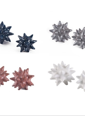 彩色雕刻抽象海星陶瓷摆件 样板间现代软装客厅电视柜儿童房饰品