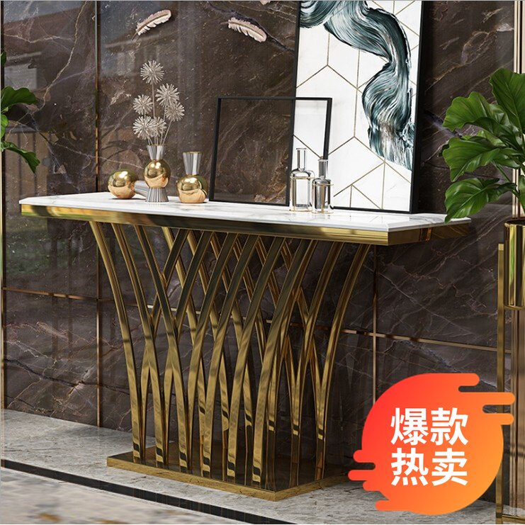 后现代新古典轻奢大理石玄关台不锈钢客厅港式端景台隔断玄关桌|ruв категории жилой мебели, дело/Таблица класса, вход станции - от Buy2taobao.com для оказания профессиональной услуги покупки агента Taobao