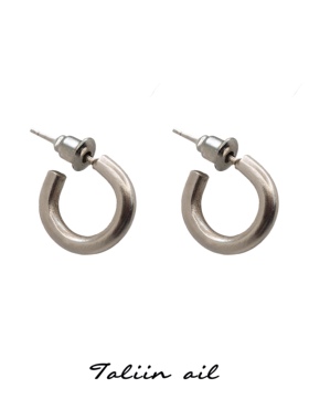 Taliin ail塔林艾力｜手工制作纯银999素圈耳钉实心简约百搭日常