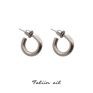 Taliin ail塔林艾力|手工制作纯银999素圈耳钉实心简约百搭日常
