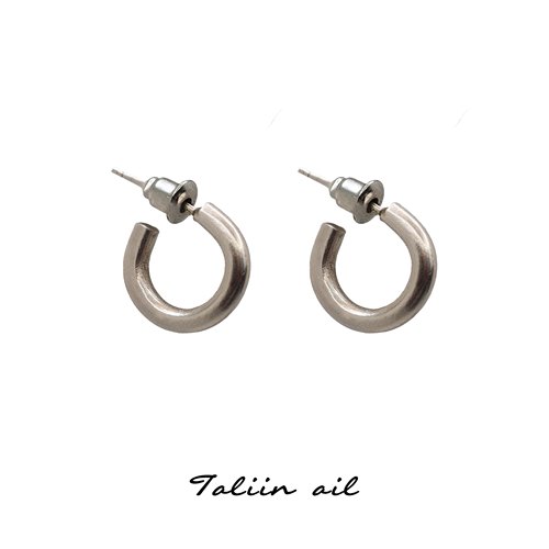 Taliin ail塔林艾力｜手工制作纯银999素圈耳钉实心简约百搭日常