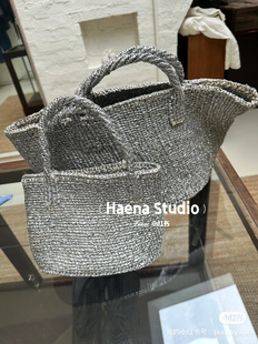 韩国直邮～八奶～the barnnet限量包包～草编包