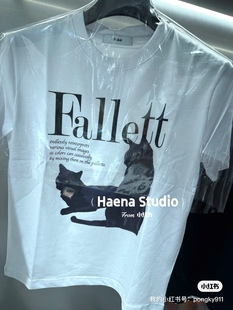 韩国直邮～fallett～经典款小猫半袖体恤～