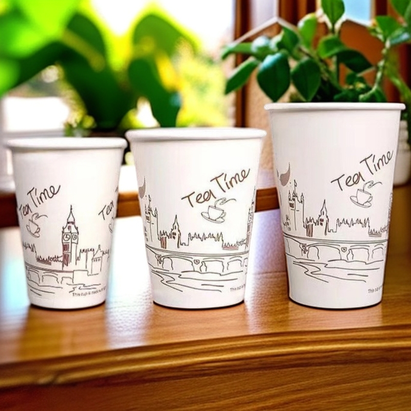 咖啡奶茶加厚纸杯地下铁带盖包邮