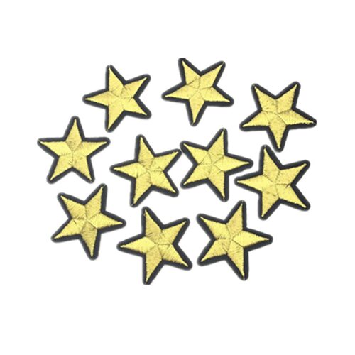 刺绣金色五角星布贴章仔金线刺绣贴布服饰绣品diy修补贴