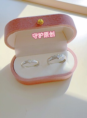军恋纯银情侣对戒戒指送女友军嫂520情人节礼物