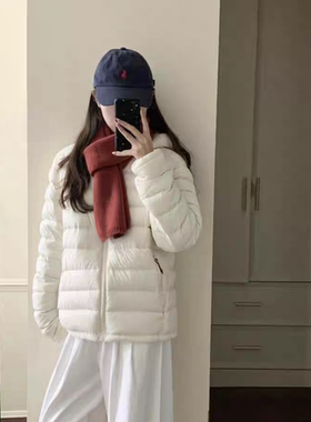 2025学院风秋冬雪山排骨羽绒服女轻薄宽松短款显瘦户外白鸭绒外套