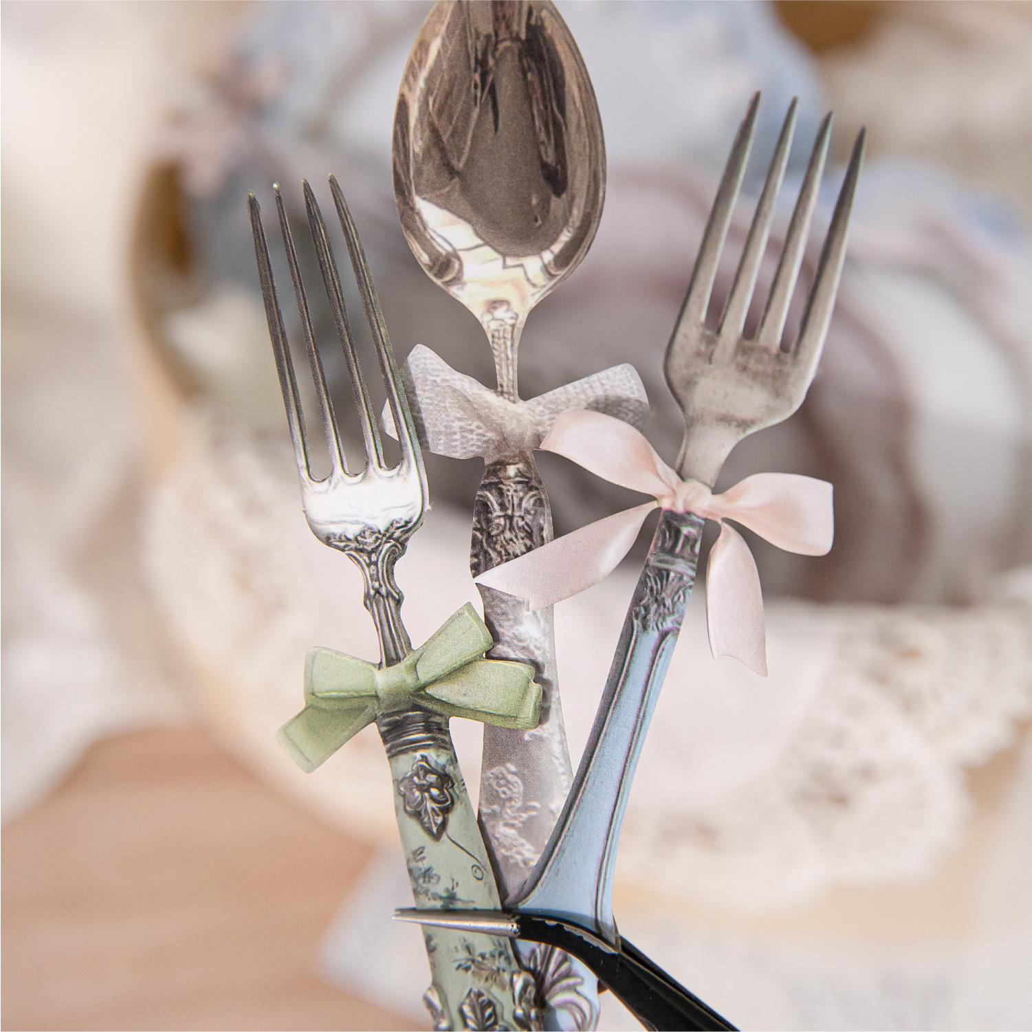 餐具刀叉碟子法式浪漫甜美贴纸