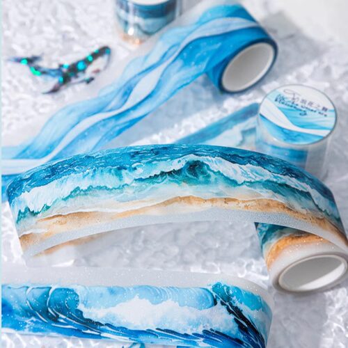 海浪水波纹水波浪PET胶带循环DIY