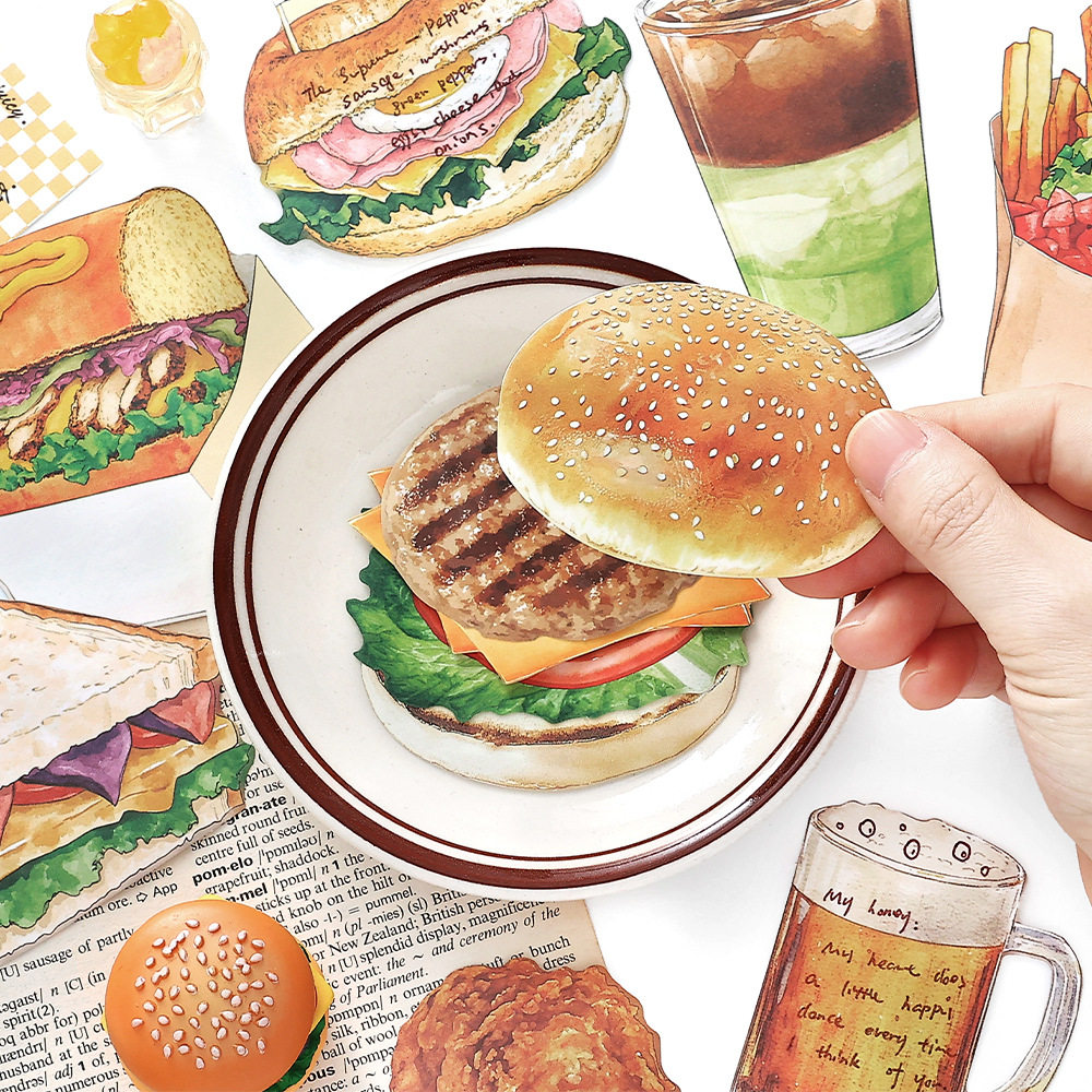 生活漫游便签纸日常食物饮料咖啡面包三文治20张创意素材装饰DIY,文具电教/文化用品/商务用品,便签本/便条纸/N次贴,淘宝优惠券,粉丝福利购,淘宝优惠卷