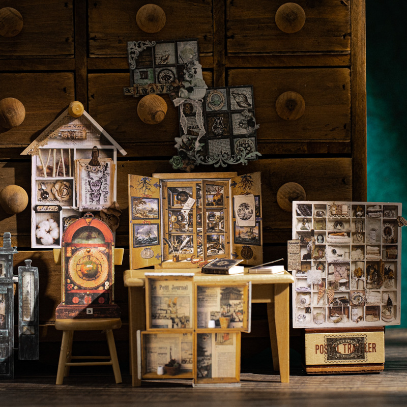 做旧柜子居家造景怀旧氛围感贴纸