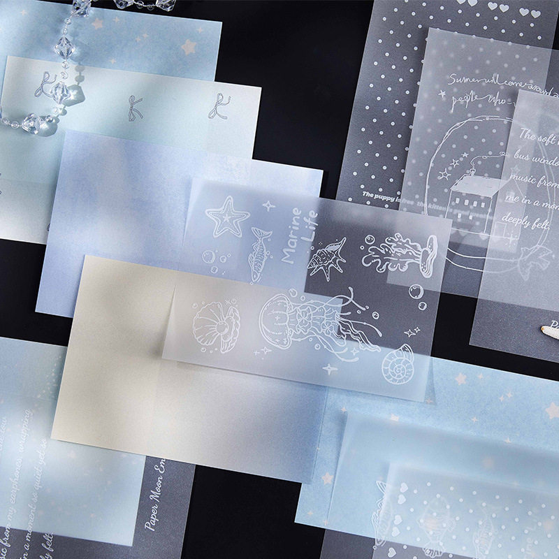 柔彩映境素材纸20张INS晕染腮红硫酸纸小清新手账打底背景DIY