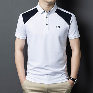 高品休闲T恤短袖韩版时尚时尚打底衫中青年拼色男式Polo衫宽松棉
