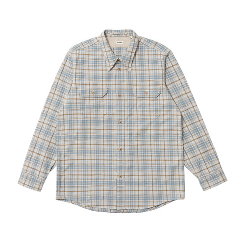 TACITURNLI CHECK PENNEY WORK SHIRT 浅蓝格纹潘尼工作衬衣