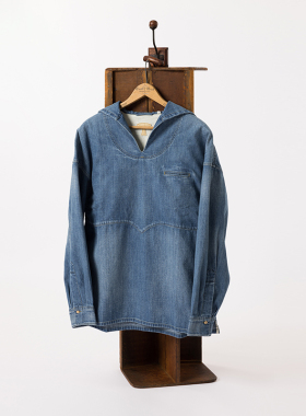 DENIM SAILOR WORK SHIRT VW 重水洗丹宁水手罩衫