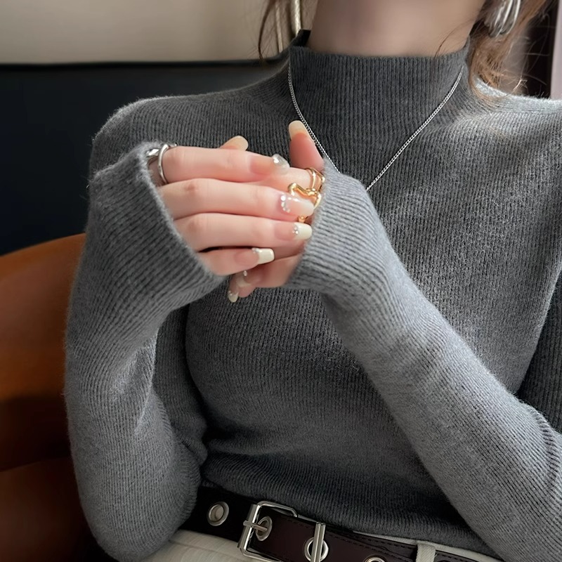 半高领小香风内搭羊绒针