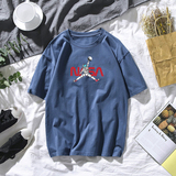 漫威NASA联名短袖T恤男2021新款飞人潮流欧美运动潮牌篮球衣服，男装T恤，电商B215-2