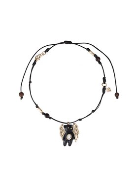 木作天使吊坠项链女秋冬长款轻奢设计高级感可抽拉毛衣链