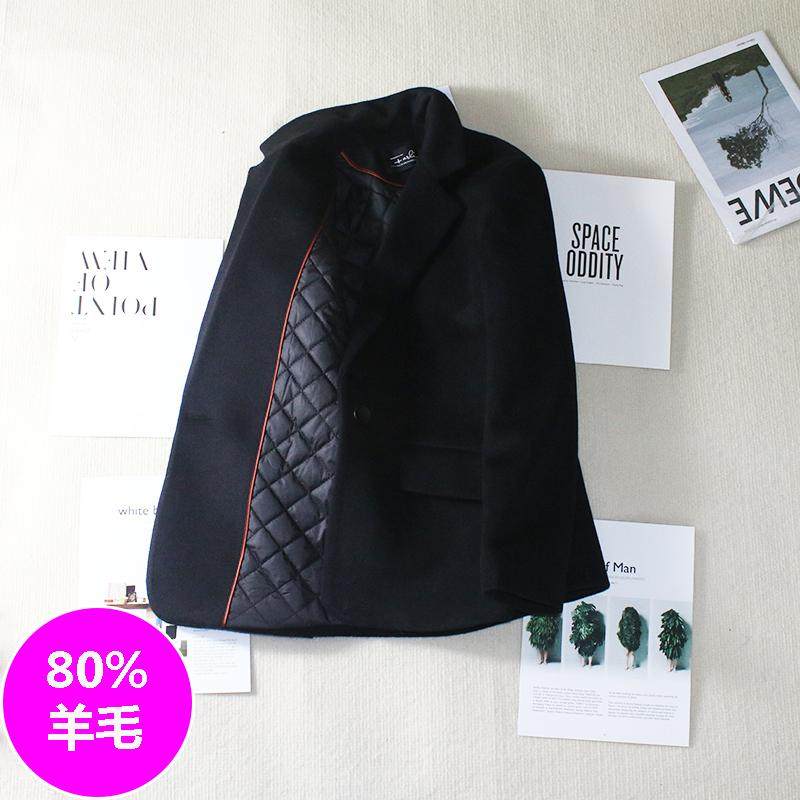 2024新款小个子黑色羊毛呢外套