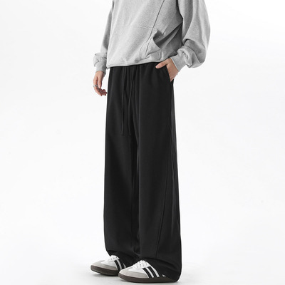 ZMOGEE直筒卫裤男秋冬加绒重磅美式卫裤宽松百搭垂感休闲运动长裤