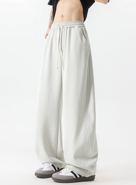 ZMOGEE秋冬季加绒卫裤男款美式宽松直筒裤子垂感百搭运动休闲长裤