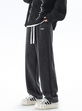 ZMOGEE美式卫裤男春秋款美式潮牌大码直筒裤宽松百搭运动休闲长裤