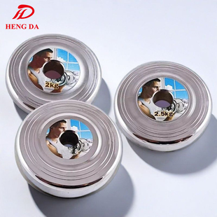 纯钢电镀哑铃片小孔杠铃片5kg10公斤健身器材配件配重环保哑铃片