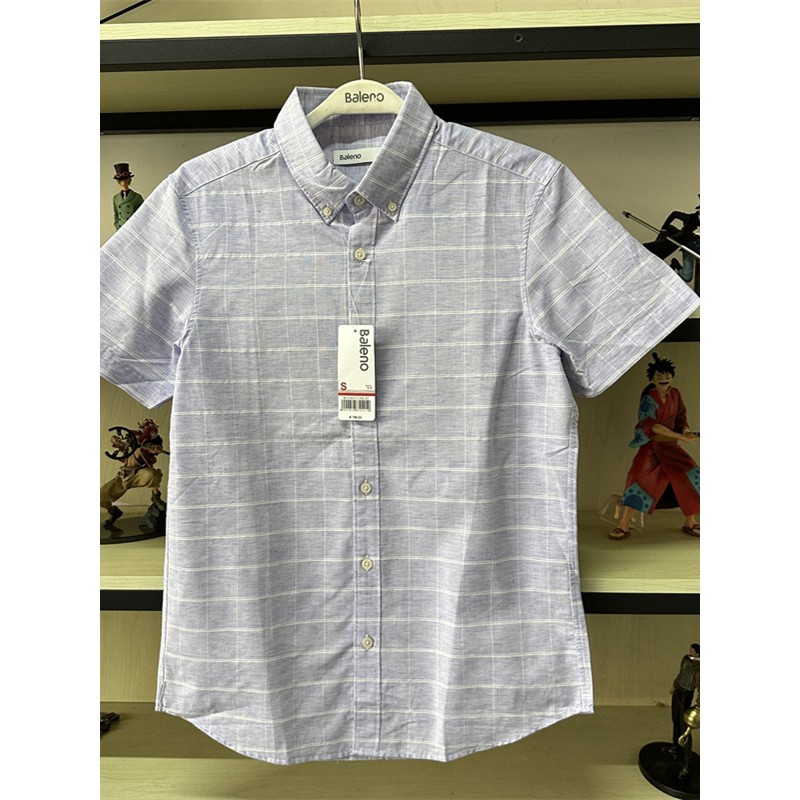 班尼路夏季新品男装 青年时尚棉麻休闲衬衫格子短袖衬衣88904013