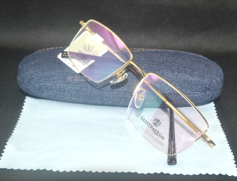 热销眼镜架圣宝龙纯钛半框眼镜框