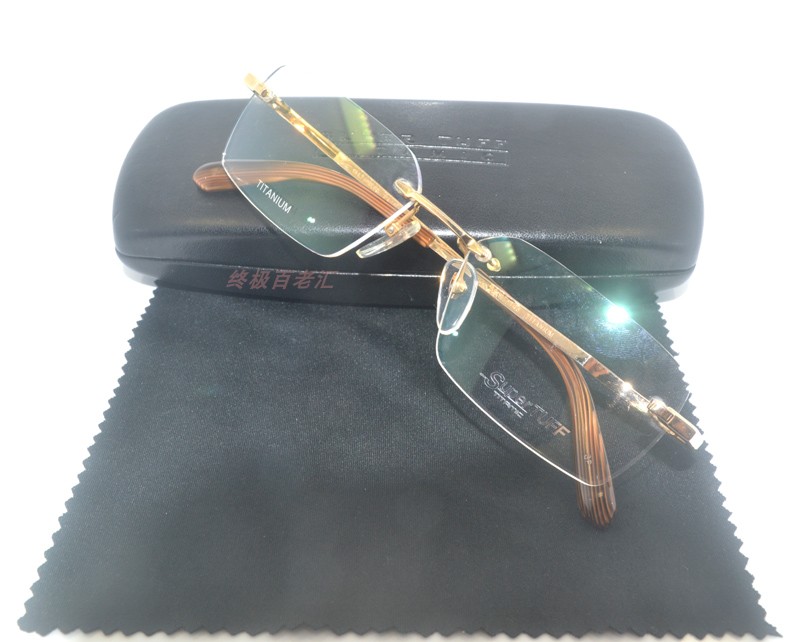无框眼镜架纯钛男款近视眼镜框架