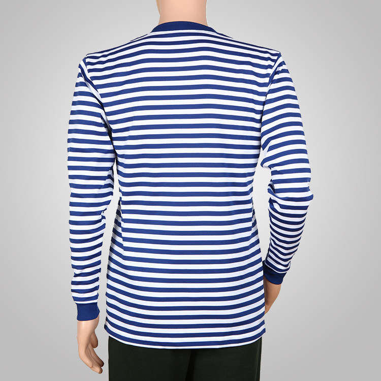 正品速干长袖圆领海魂衫 蓝白条纹打底衫经典复古运动户外休闲t恤
