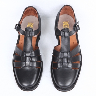 三接头透气青年老三条手工父亲真皮凉鞋 传统复古78式 际华3516正品
