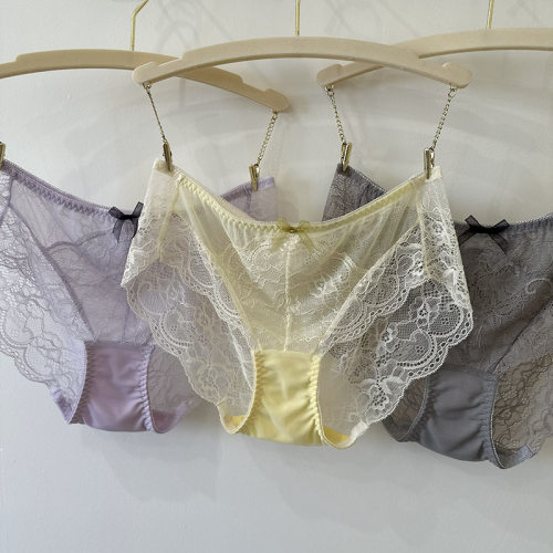 eblin韩国淡雅温柔蕾丝中低腰女