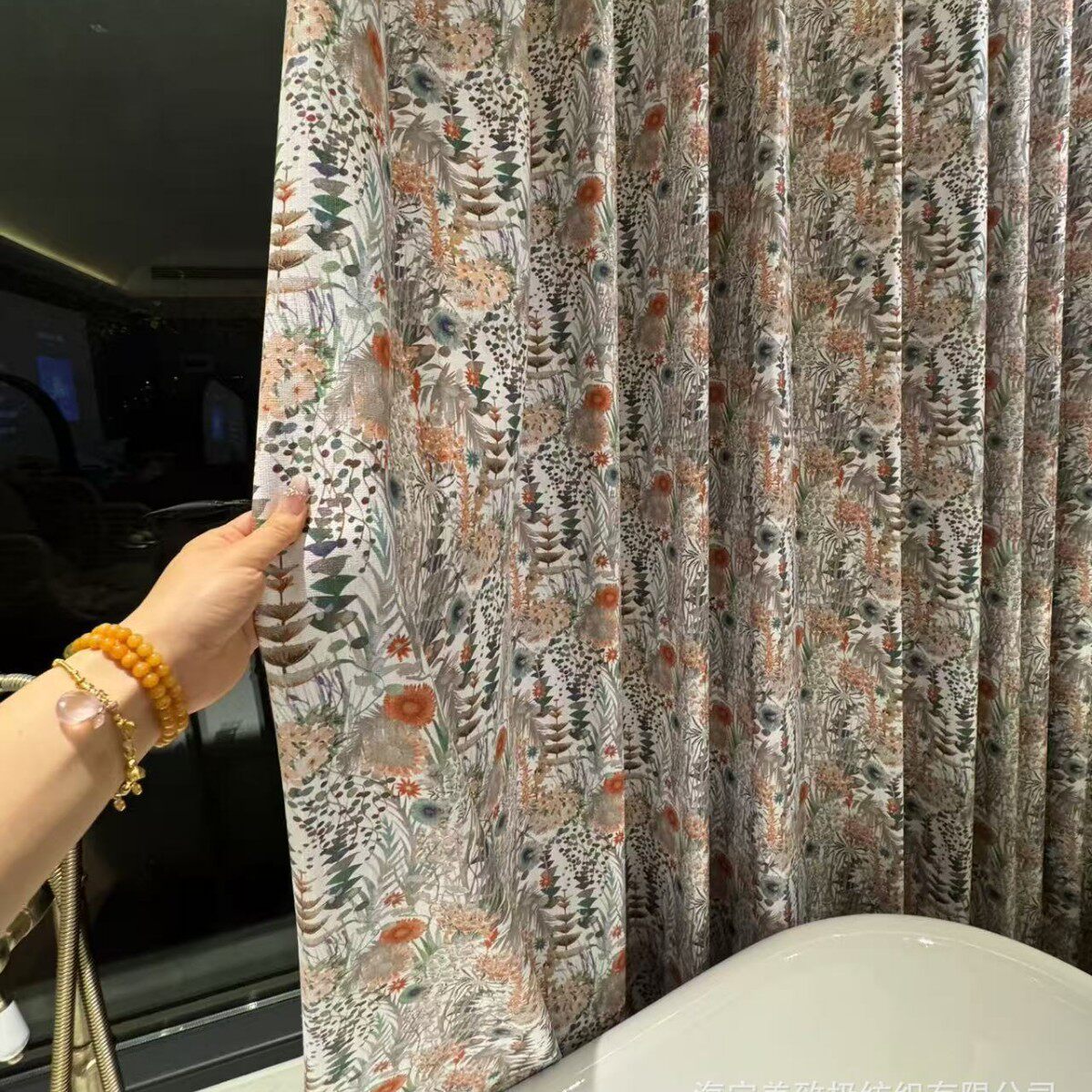 2026年新款成都美式复古森系植物提花窗帘中古风别墅客厅卧室遮光