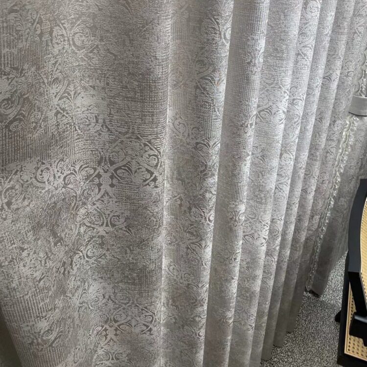 高端新中式高精密提花窗帘欧式