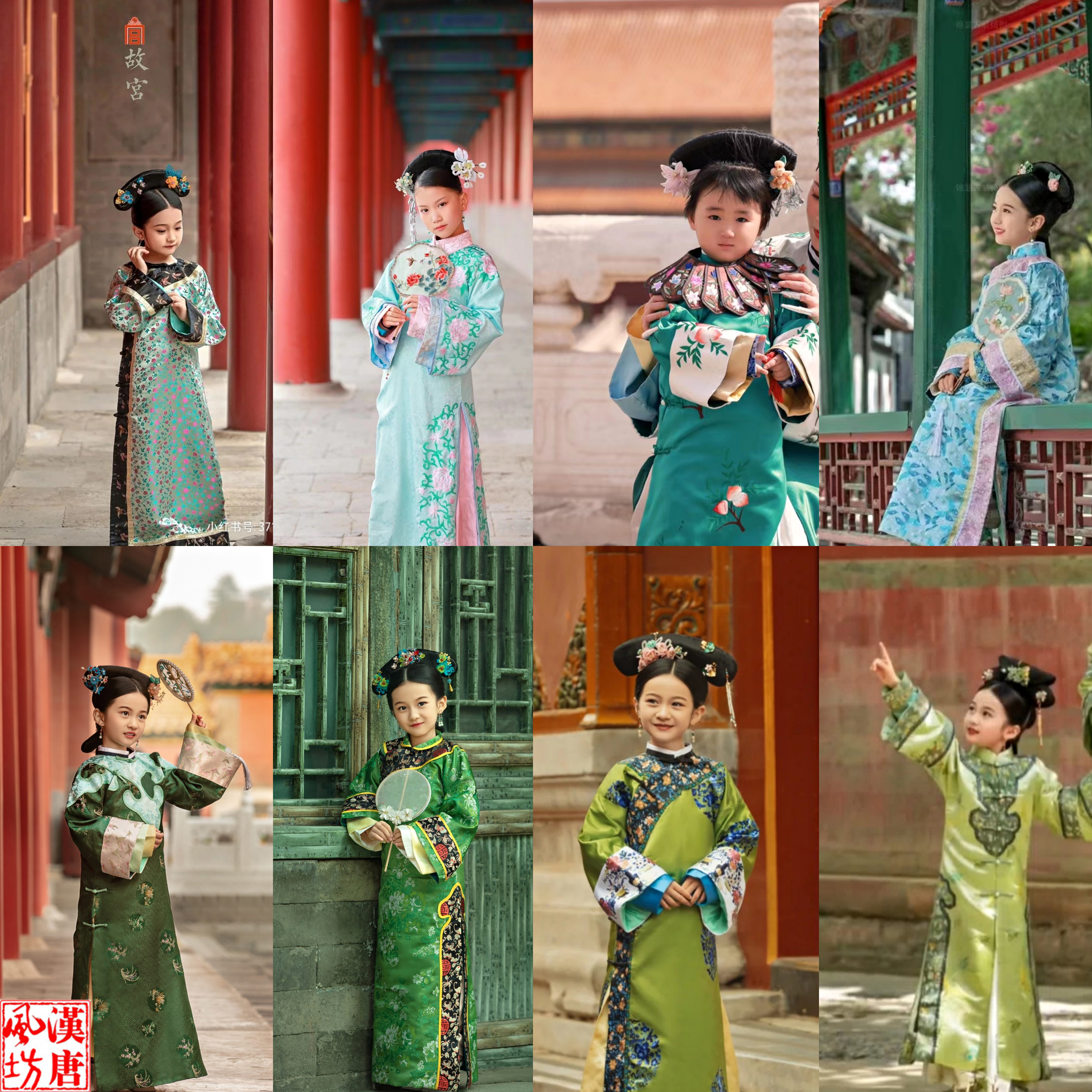 清朝小公主小格格古装旗服儿童清装妃子服故宫拍摄写真服演出服