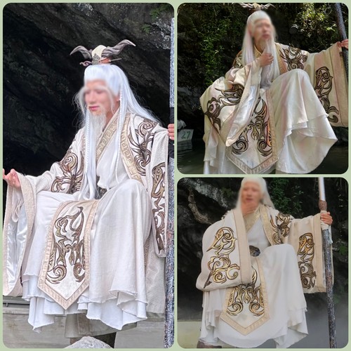 欢乐谷龟蜜龟仙人老者姜子牙同款古装汉服景区NPC仿妆cos演出服