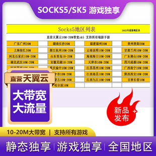 Socks5 静态SK5  游戏静态独享 单窗口单节点 万安老鱼多开SK5